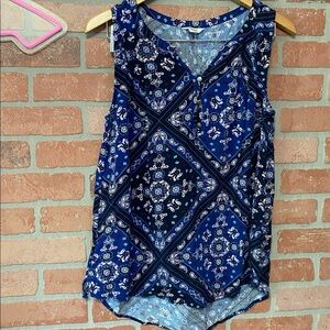 Sonoma Blue paisley Sleeveless Top